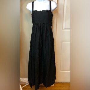ASOS Black Scallop-Edge Maxi Dress